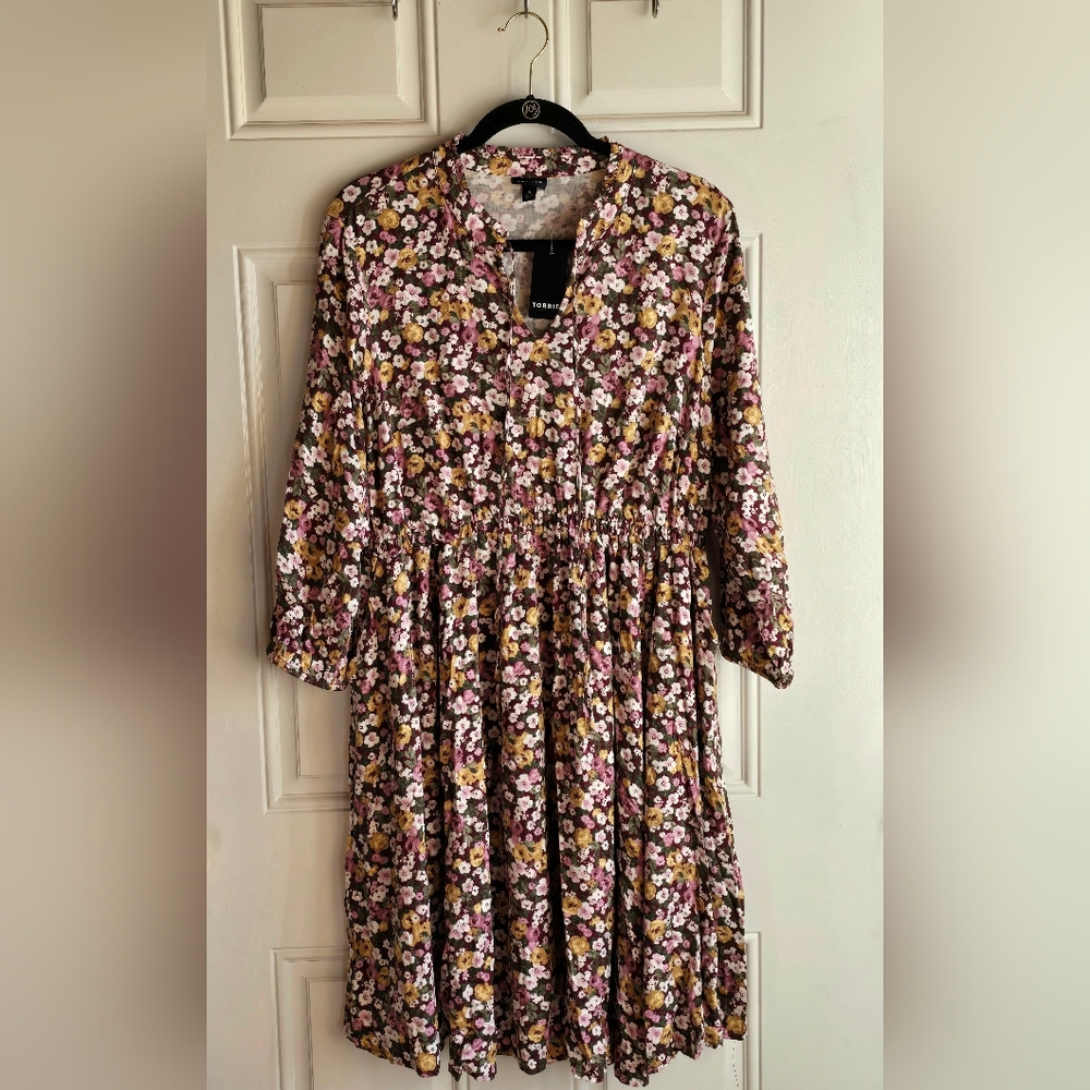 NWT Torrid Floral Spring Mini Dress, Torrid 0 (Plus Size 12-14/ L)